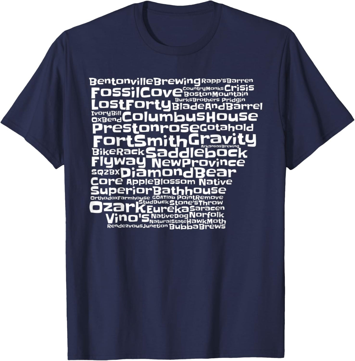 Drink Local Arkansas Breweries T-Shirt - Navy Blue