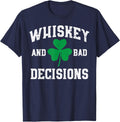 St Patricks Day Bad Decisions Saint Paddys Pattys Men Women T-Shirt - Navy Blue
