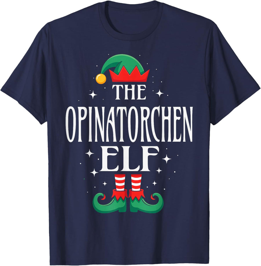 The Opinatorchen Elf Christmas Grandpa Matching Family T-Shirt - Navy Blue