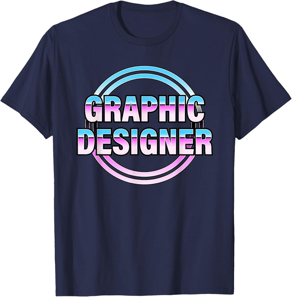 Graphic Designer Retro Style T-Shirt - Navy Blue
