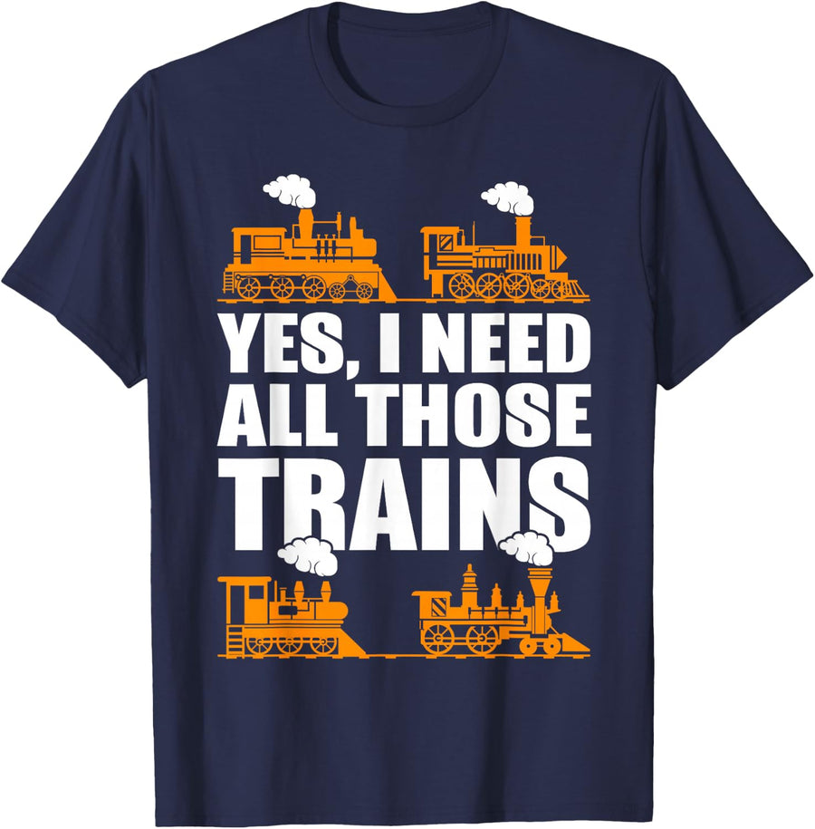 Train Collector Funny Model Train T-Shirt Small - Navy Blue
