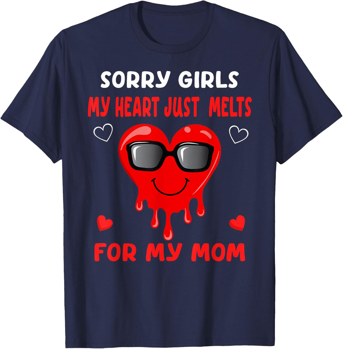 Valentines Day boys kids son My Heart just Melts For mom T-Shirt - Navy Blue
