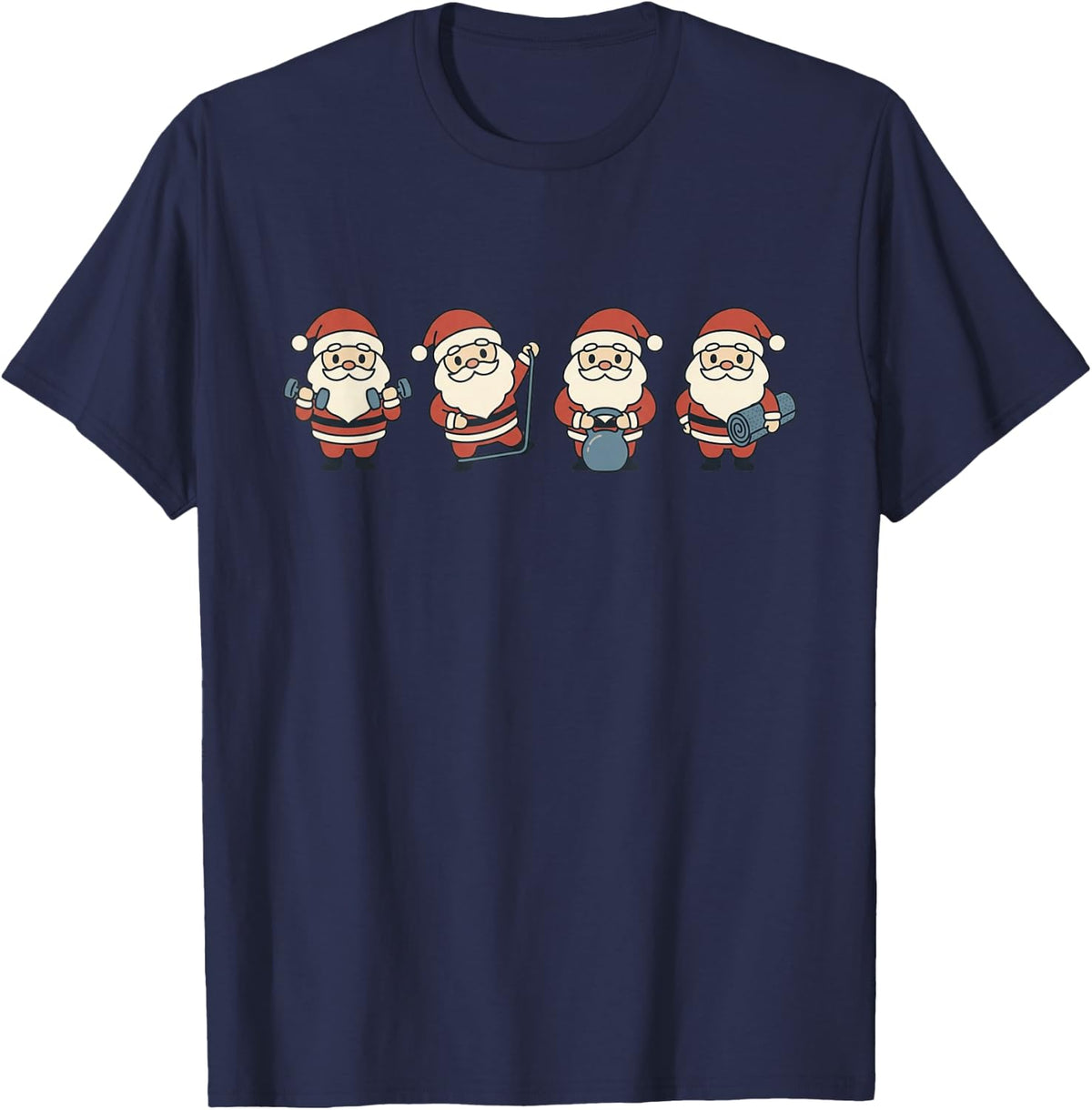 Physical Therapist Therapy Christmas Santa T-Shirt - Navy Blue