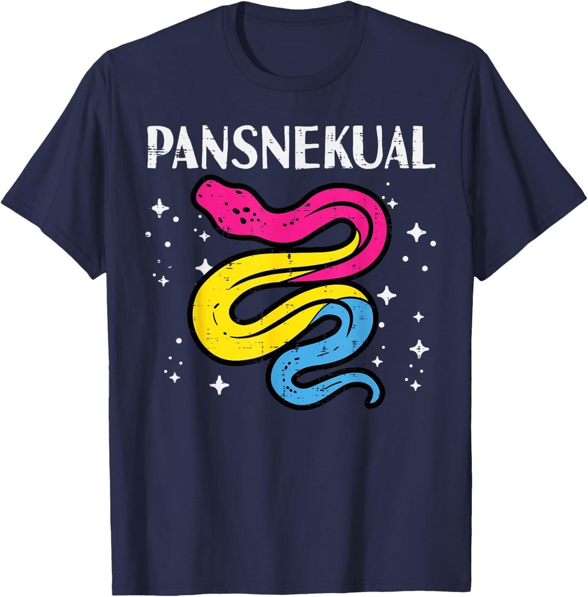 Pansexual Snake Pansnekual Pan Pride Flag Lgbt Men Women Kid T-Shirt - Navy Blue