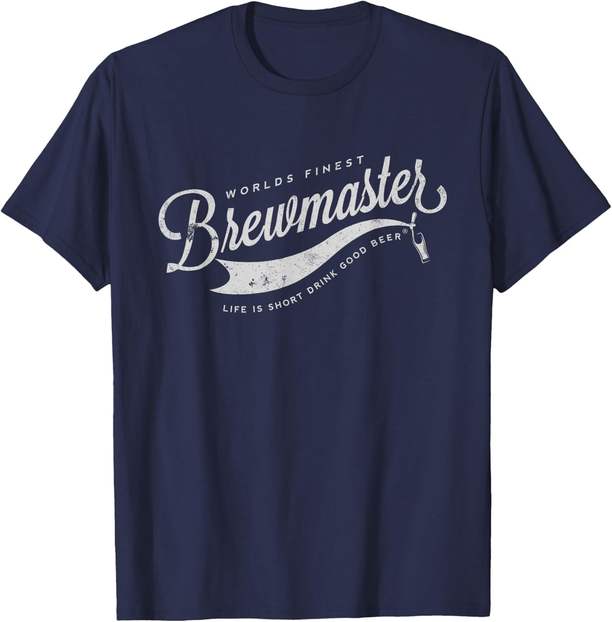 Worlds Finest Brewmaster T-Shirt Gift for Beer Brewer T-Shirt - Navy Blue