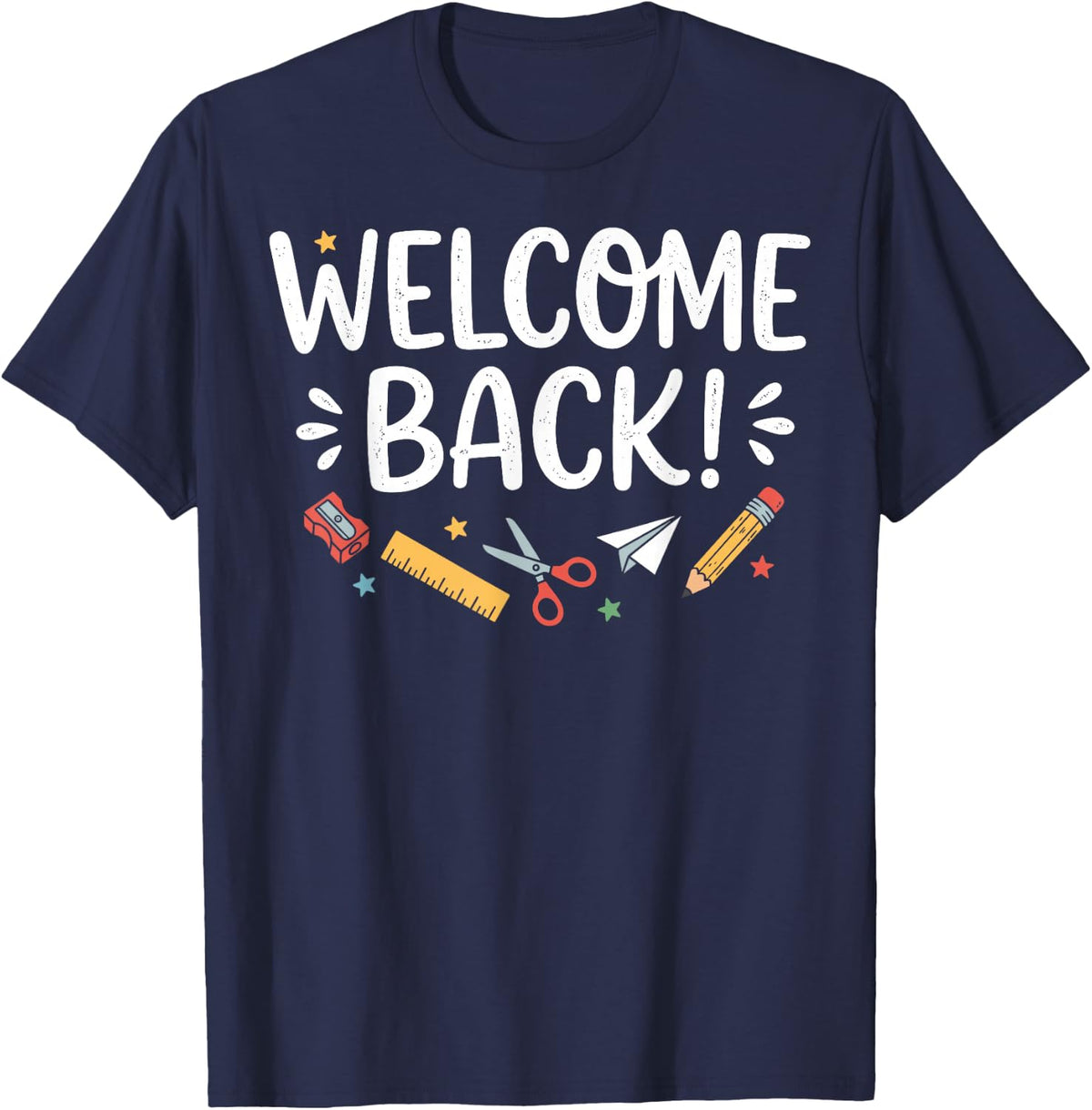 Welcome Back to School Teacher T-Shirt - Navy Blue