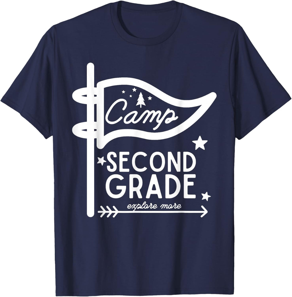 Camp Second Grade Camping Teacher 2nd Grade Back To School T-Shirt - Navy Blue