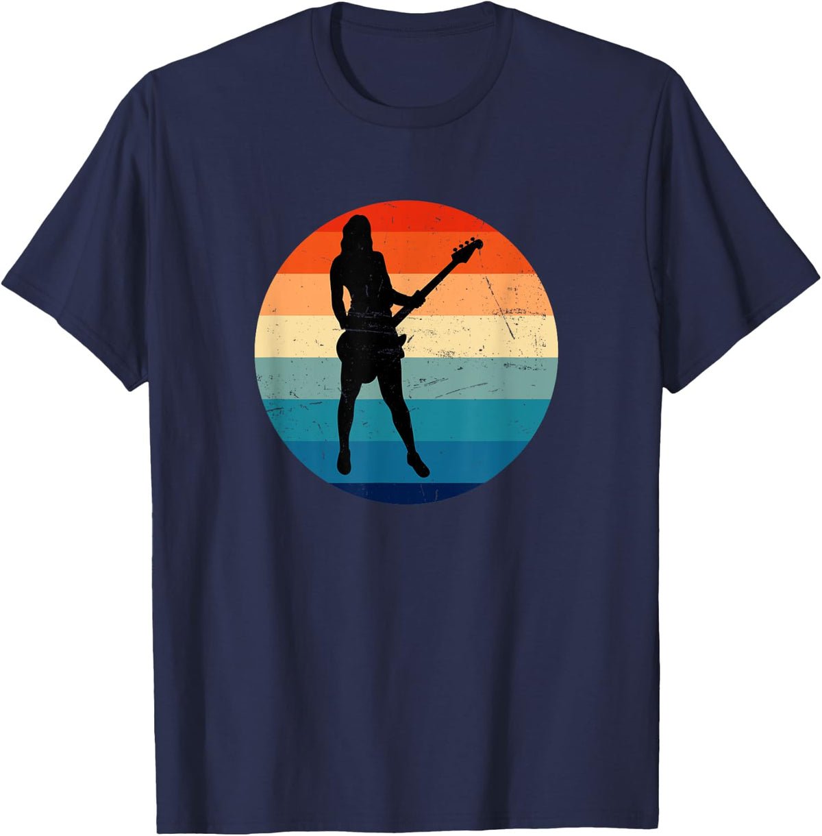 Acoustic Guitar Classical Guitar T-Shirt - Navy Blue