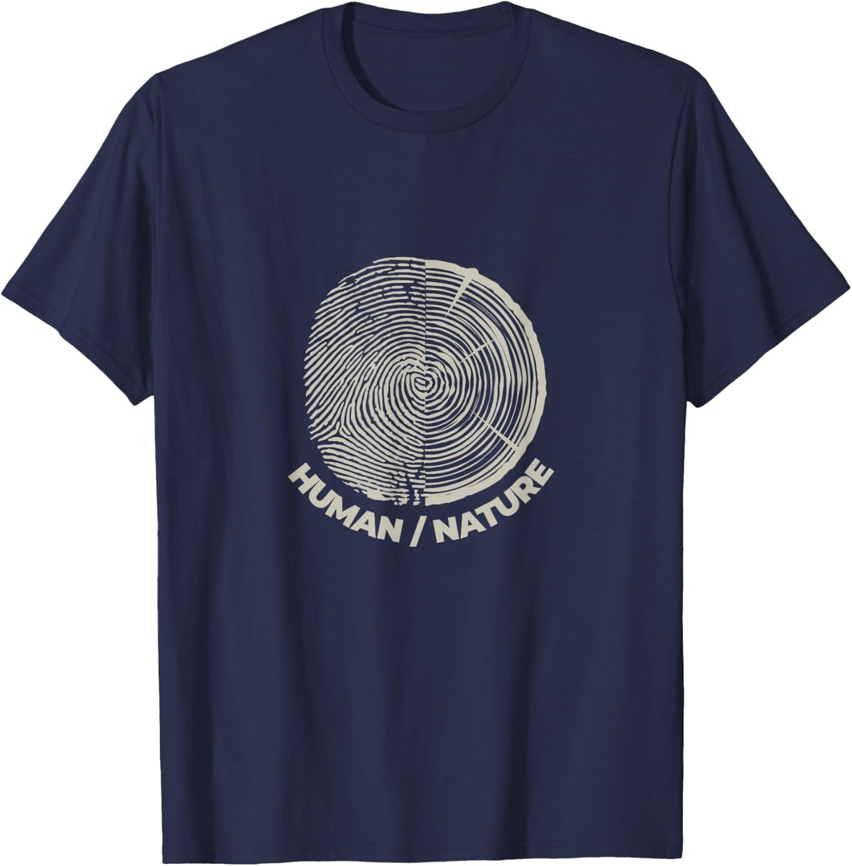 Human Nature Eco Tree Art (Light Logo) T-Shirt - Navy Blue