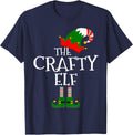 Funny The Crafty Elf Matching Family Group Gift Christmas T-Shirt - Navy Blue