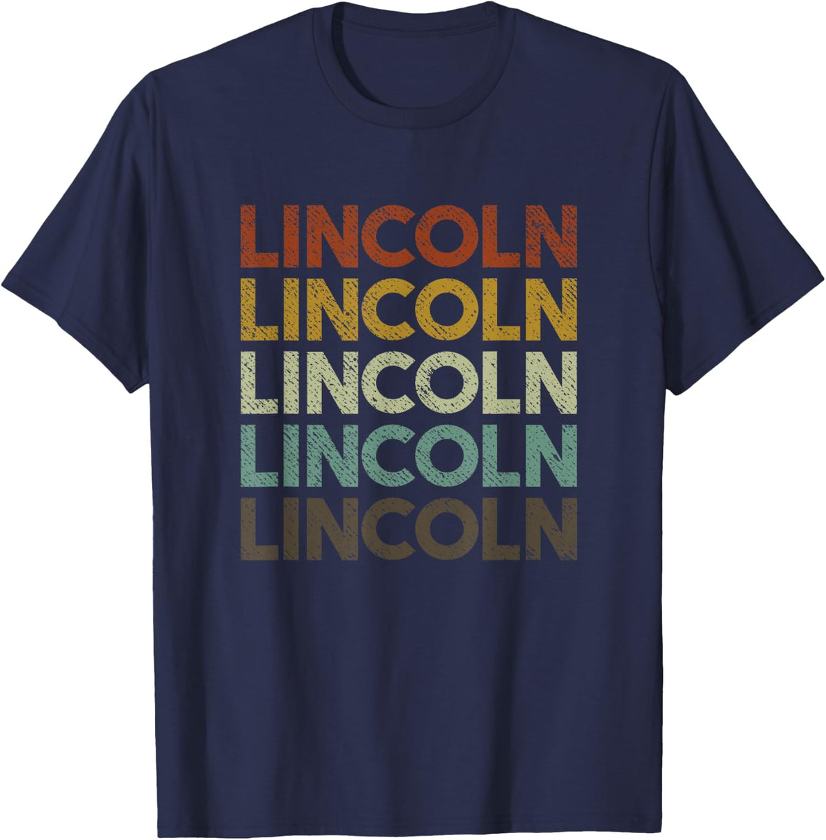 Retro Lincoln Vintage 80s Style T-Shirt - Navy Blue