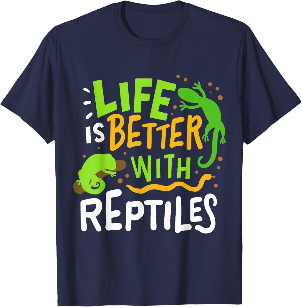 Chameleon Lizard Iguana Reptiles Terrarium Gift T-Shirt - Navy Blue