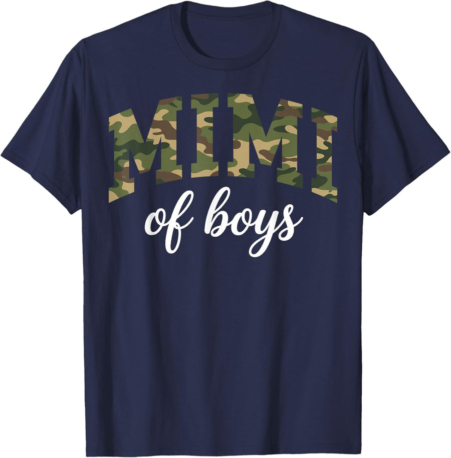 Camouflage Mimi The Boss Family Grandma Design T-Shirt - Navy Blue