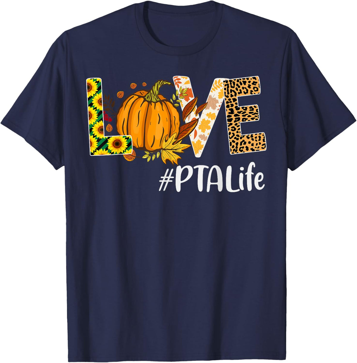 Physical Therapist Assistant Love Fall Pumpkin Halloween T-Shirt - Navy Blue