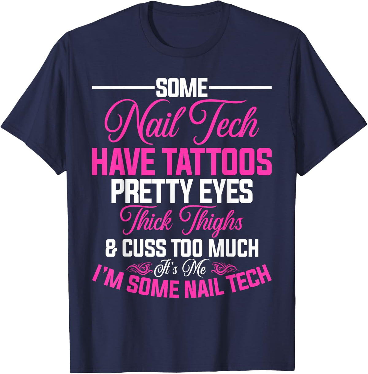 Nail Tech Funny Nail Technician manicurist T-Shirt - Navy Blue