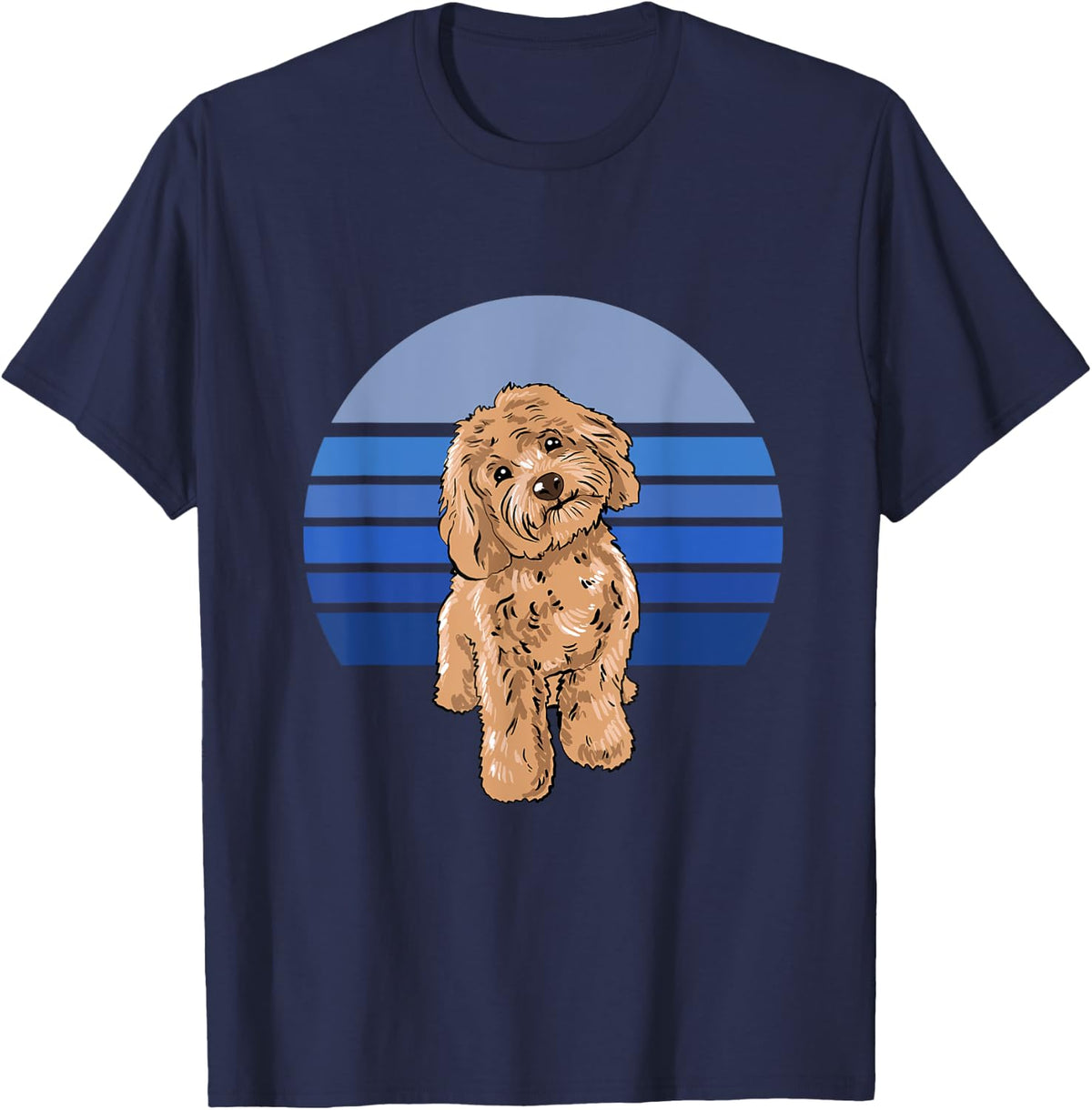 Retro Cockapoo Dog Illustration Cockapoo Owner Love T-Shirt - Navy Blue