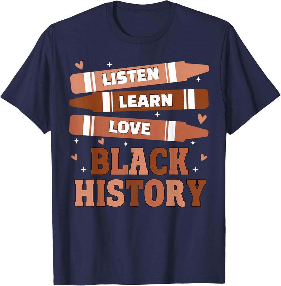 Teacher Black History Month Quote African American men women T-Shirt - Navy Blue