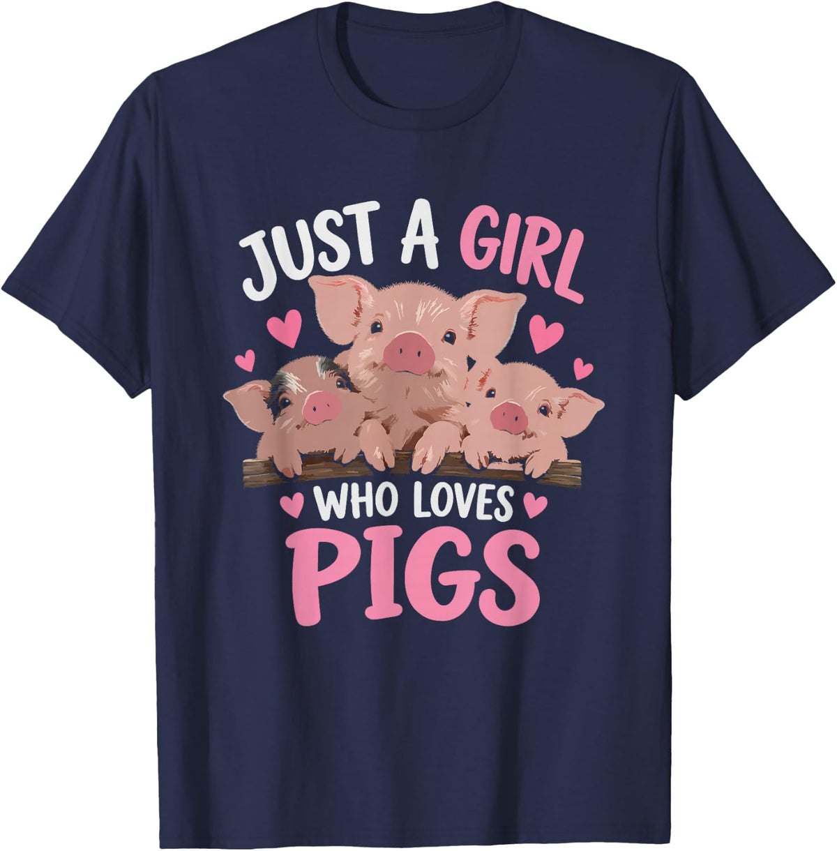 Pigs Farmer Lover Girl Passionate Caring Devoted Enthusiasts T-Shirt - Navy Blue