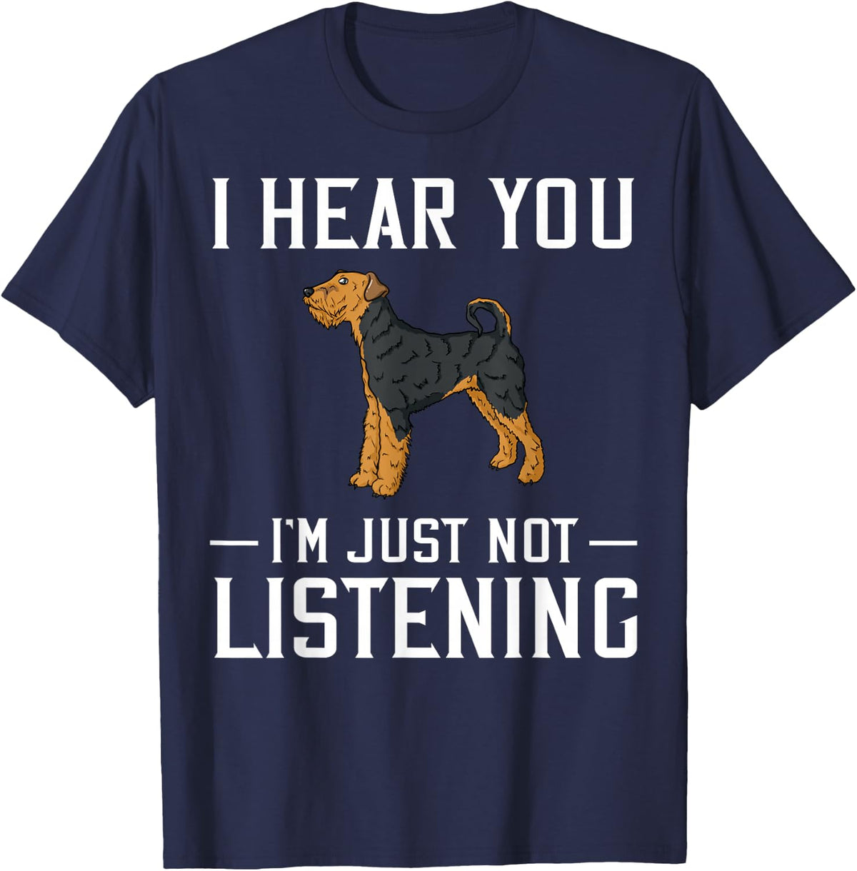 Airedale Terrier Dog Puppy Owner Lover T-Shirt - Navy Blue