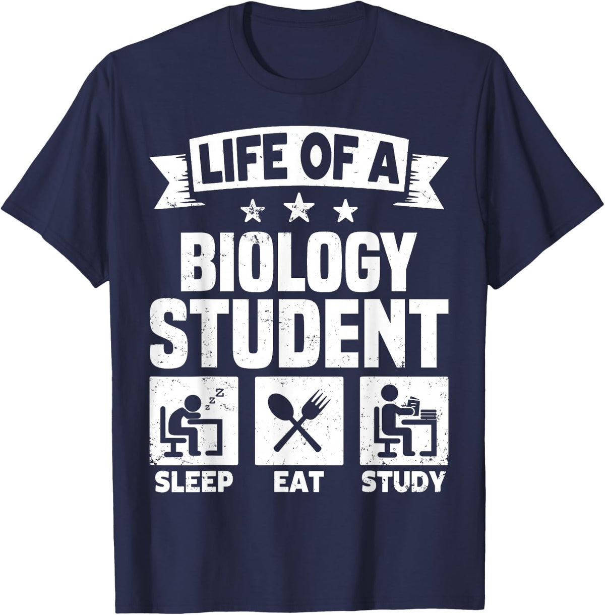 Biology Major Student Gift Shirt Funny Science Lovers T-Shirt - Navy Blue