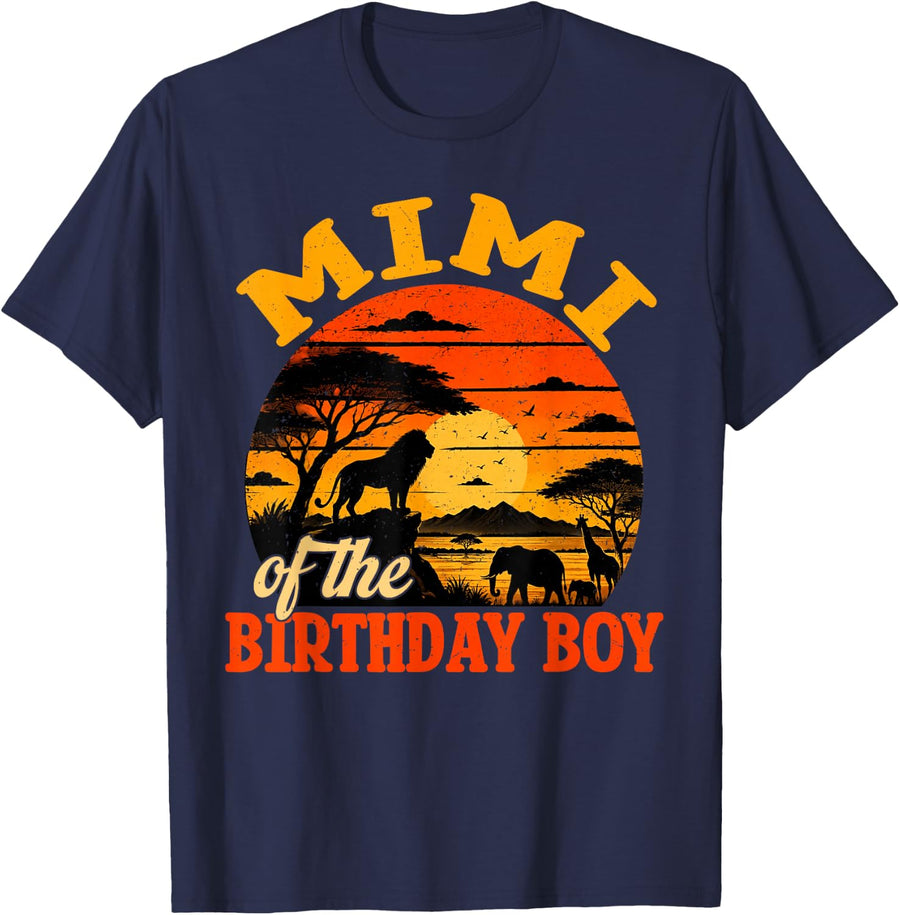 Mimi of The Birthday Boy Animal Safari T-Shirt - Navy Blue