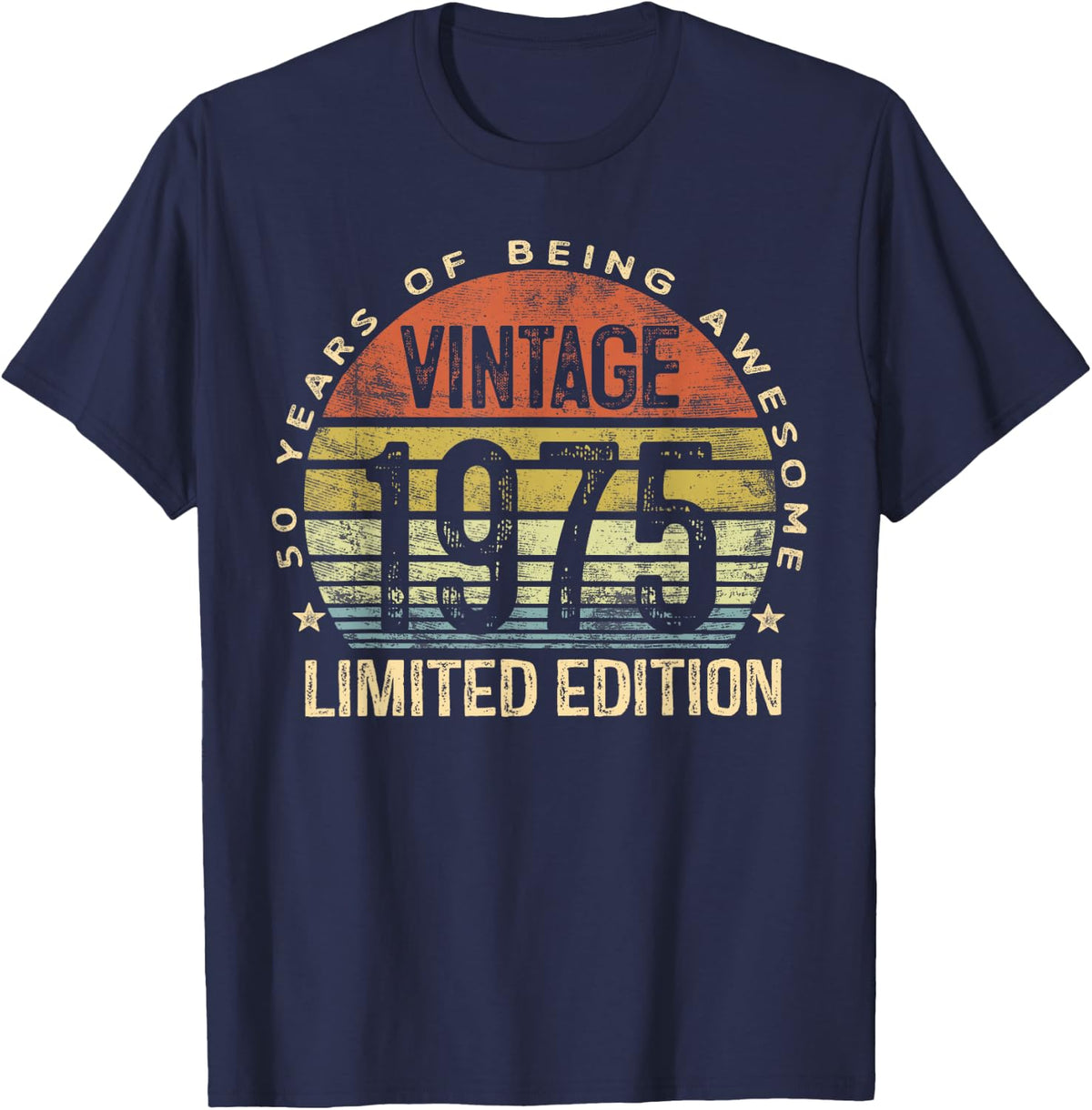Vintage 1975 Limited Edition 50 Year Old Gifts 50th Birthday T-Shirt - Navy Blue