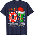 OT Christmas Occupational Therapy Christmas OT T-Shirt - Navy Blue