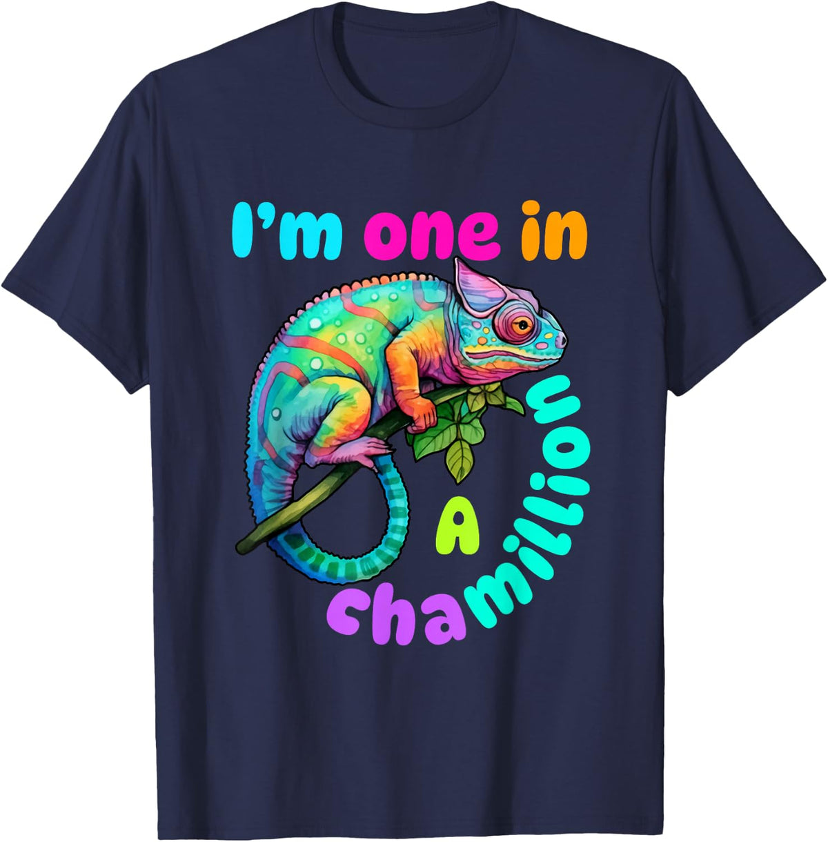 Chameleon Cute Lizard Saying Pun Tee Shirt Kids Boys Girls Toddlers T-Shirt - Navy Blue
