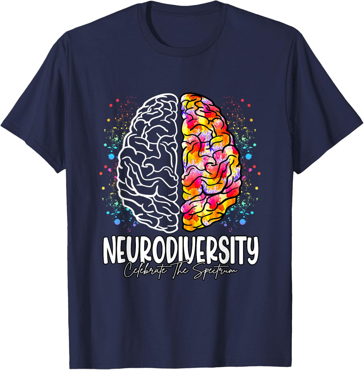 Neurodiversity Celebrate The Spectrum T-Shirt - Navy Blue