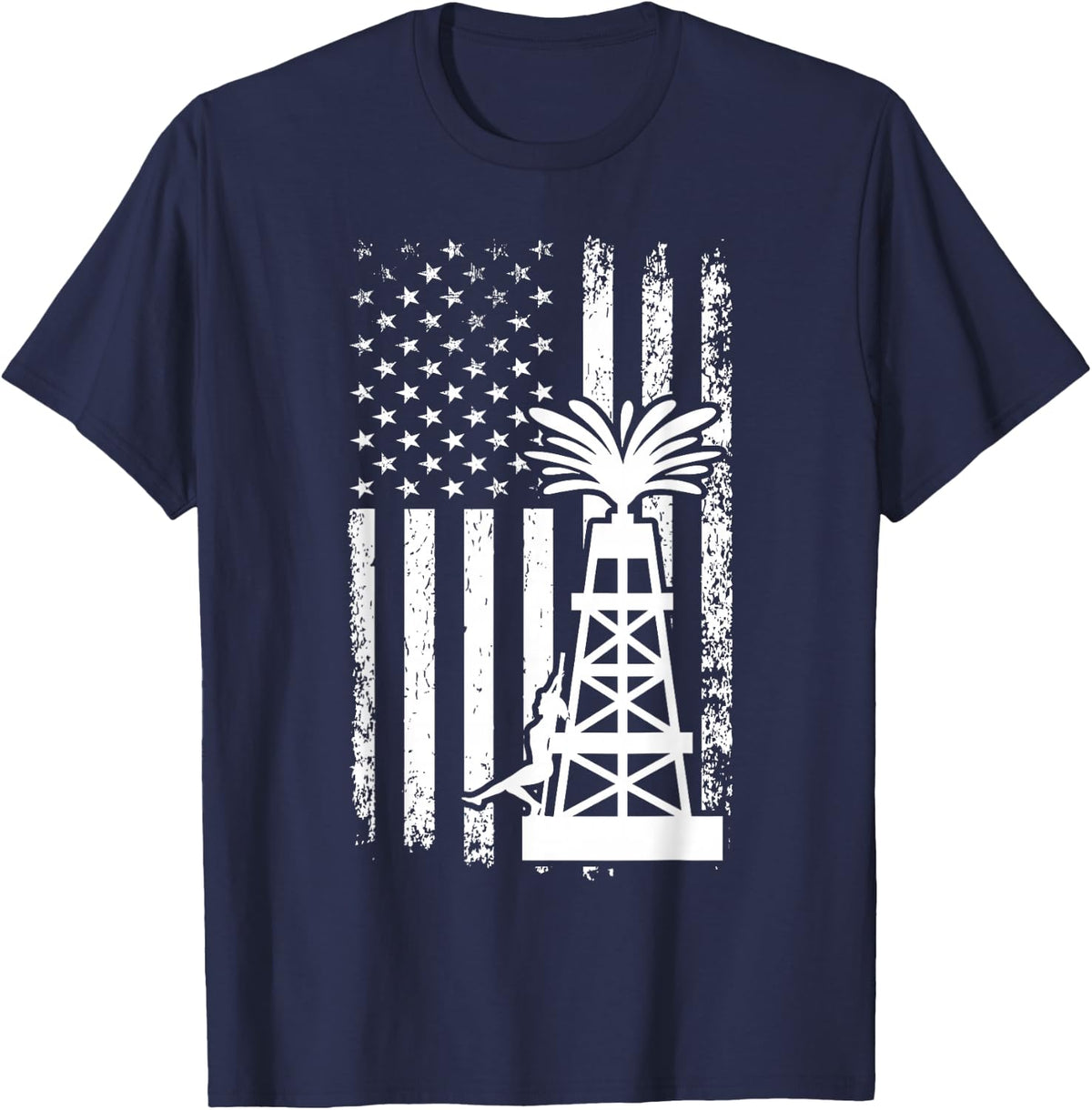 Oilfield Trash Funny Oil Rig Worker T-Shirt - Navy Blue