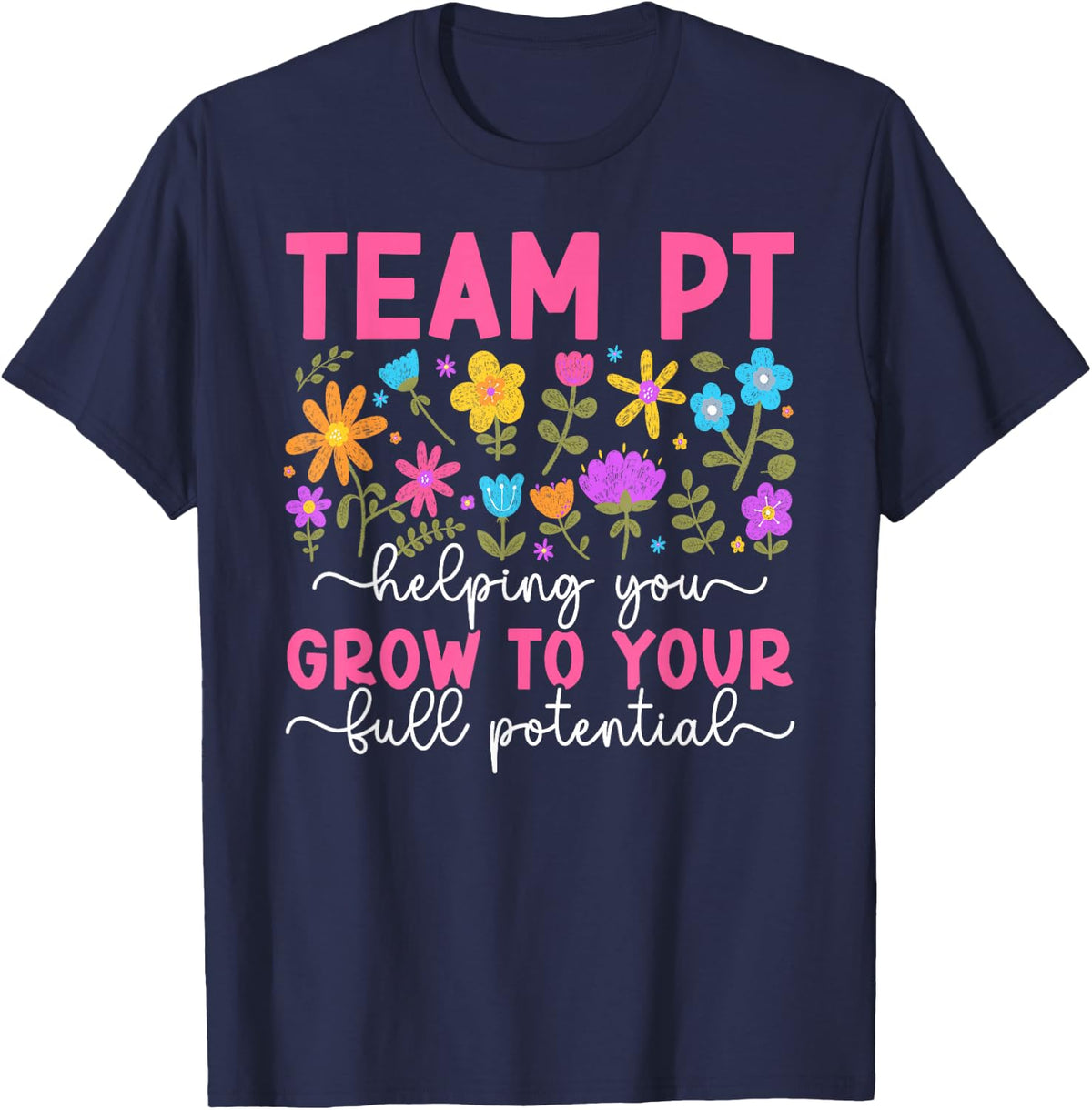 Team PT Therapist Physical Therapy Crew Physical Therapist T-Shirt - Navy Blue