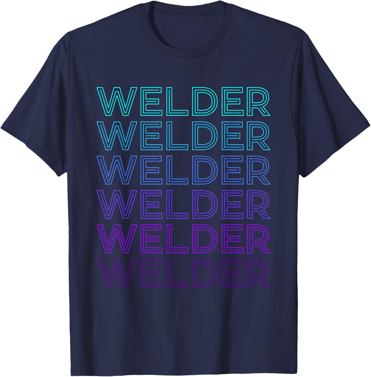 Welder Weld Welding Retro T-Shirt - Navy Blue