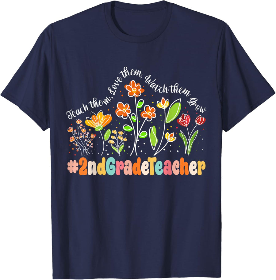 2nd Grade Teacher Appreciation Week Teacher Back to School T-Shirt - Navy Blue