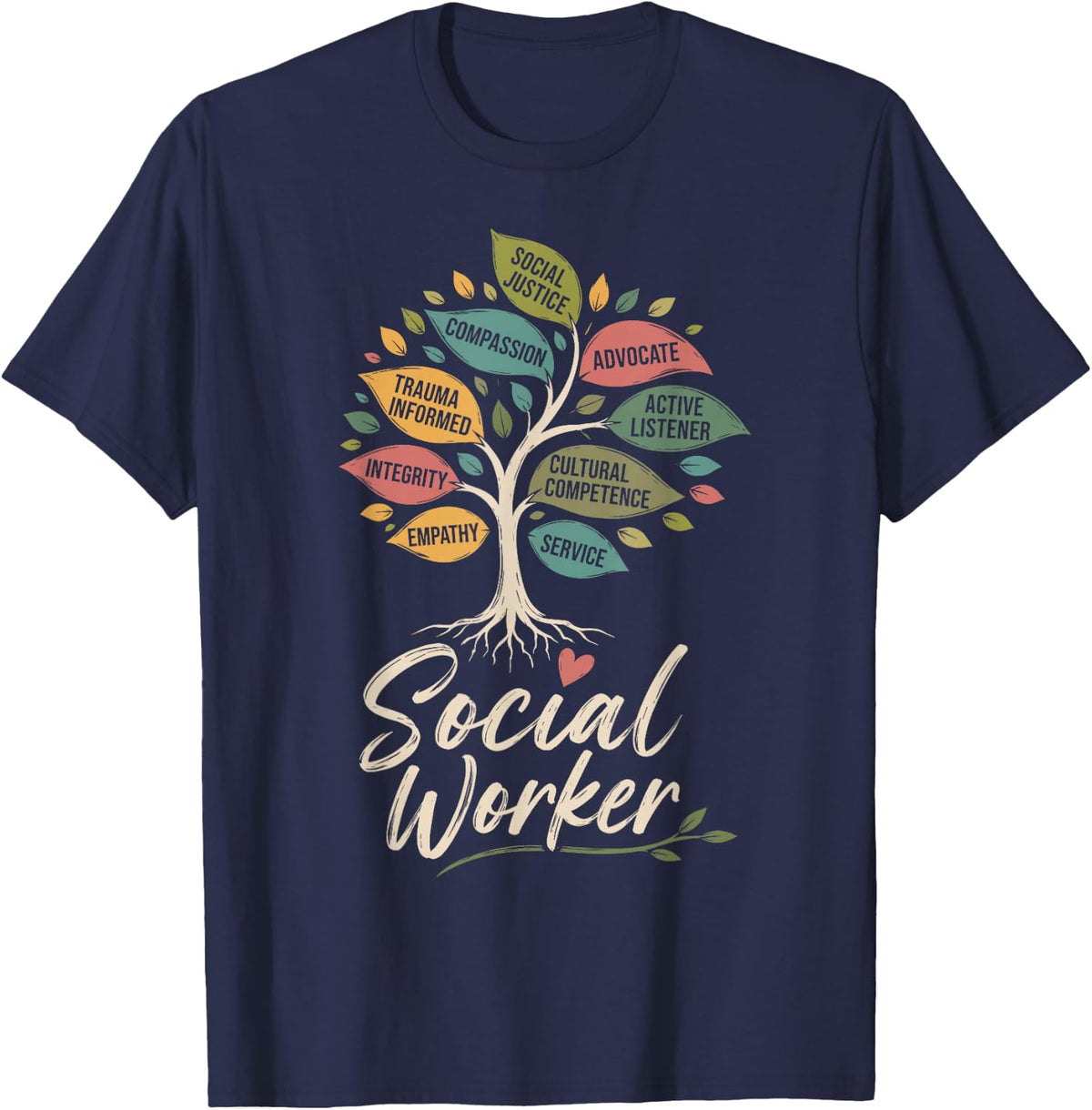 Social Worker Month Funny Social Worker T-Shirt - Navy Blue