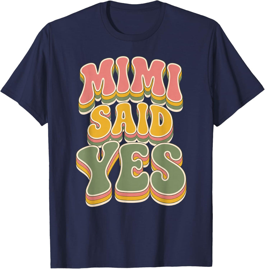 Funny Mimi Grandma Spoiled Grandkids Retro Grandmother T-Shirt - Navy Blue