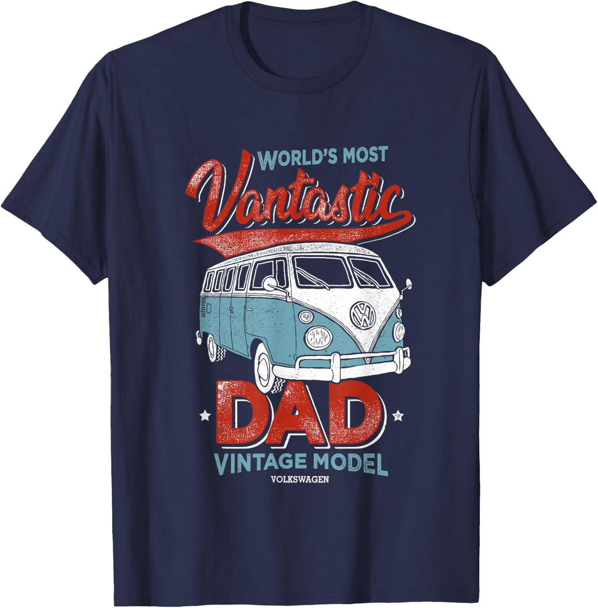 Volkswagen World's Most Vantastic Dad Father's Day T-Shirt - Navy Blue