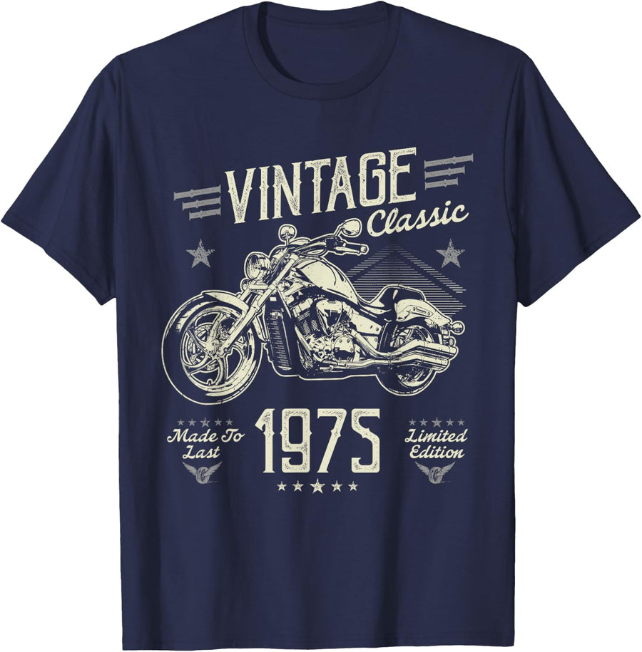 Vintage 1975 51 Year Old Gifts Limited Edition 51st Birthday T-Shirt - Navy Blue