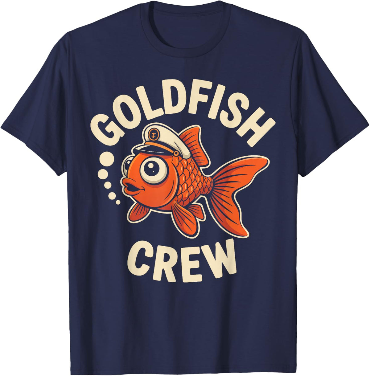 Goldfish Owner Goldfish Crew T-Shirt - Navy Blue