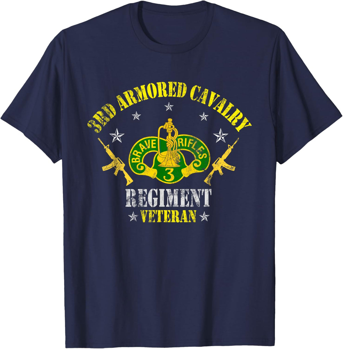 3rd Armored Cavalry Regiment Veteran Patriotic Veterans Day T-Shirt - Navy Blue