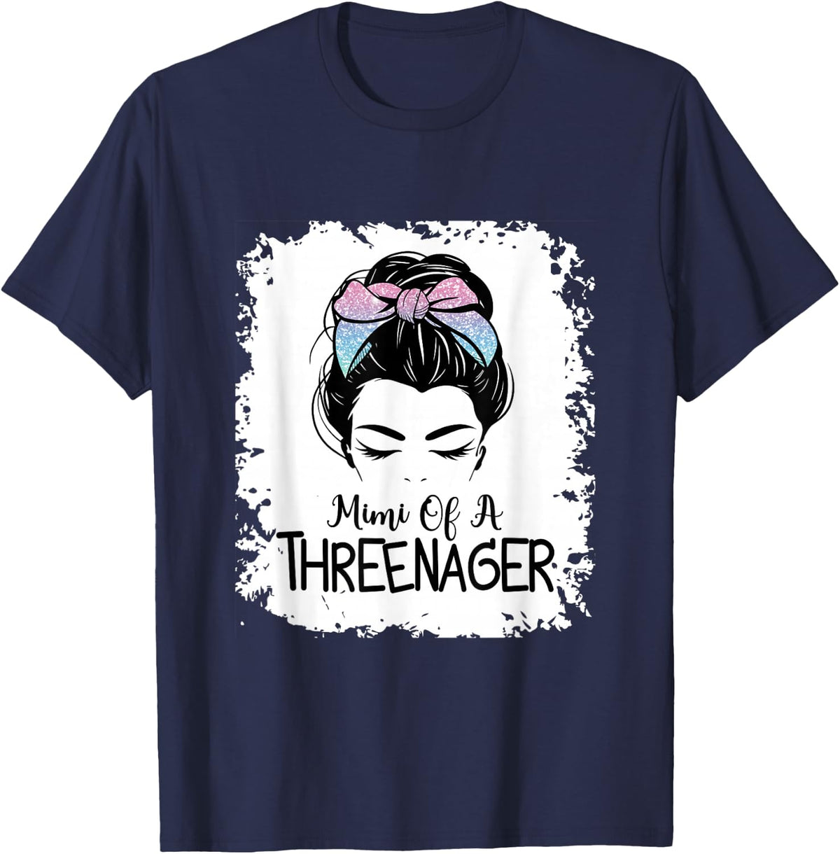 Mimi Of A Threenager Girl Mimi Birthday 3 Years T-Shirt - Navy Blue