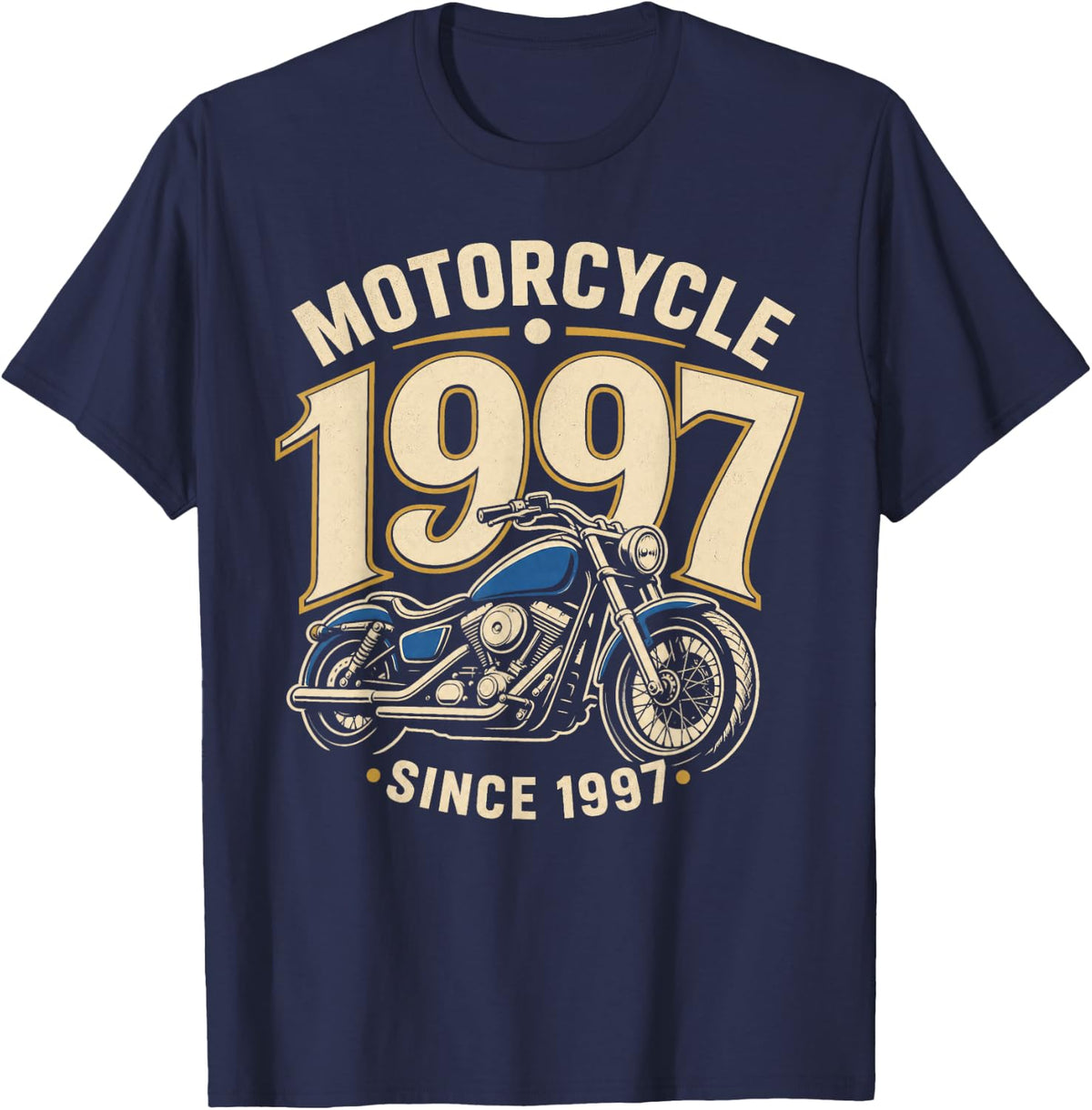 Motorcycle 1997 Since 1997 Biker T-Shirt - Navy Blue