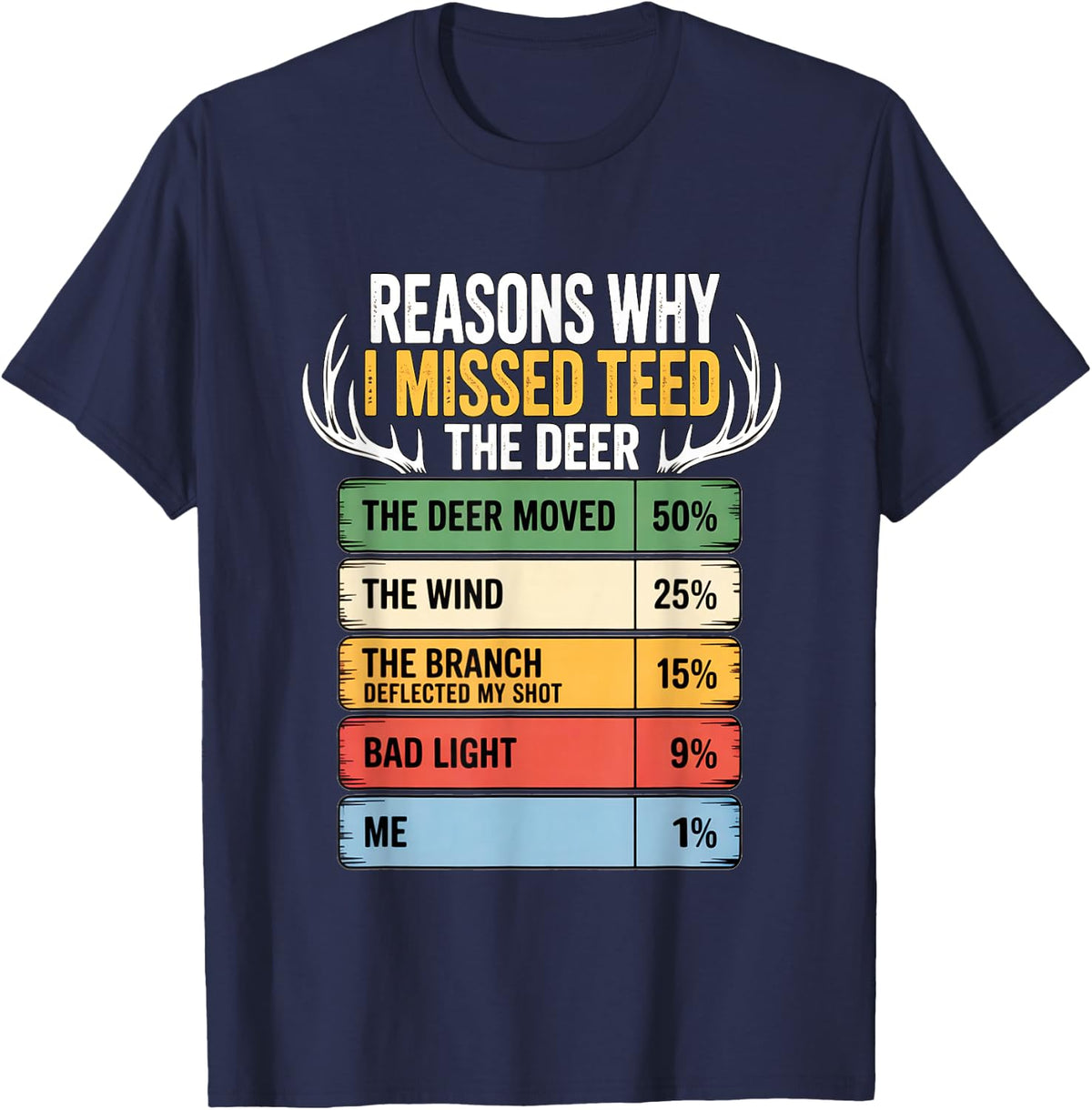 Deer Hunting Excuses for Dad, Funny Deer Hunting, Hunter T-Shirt - Navy Blue