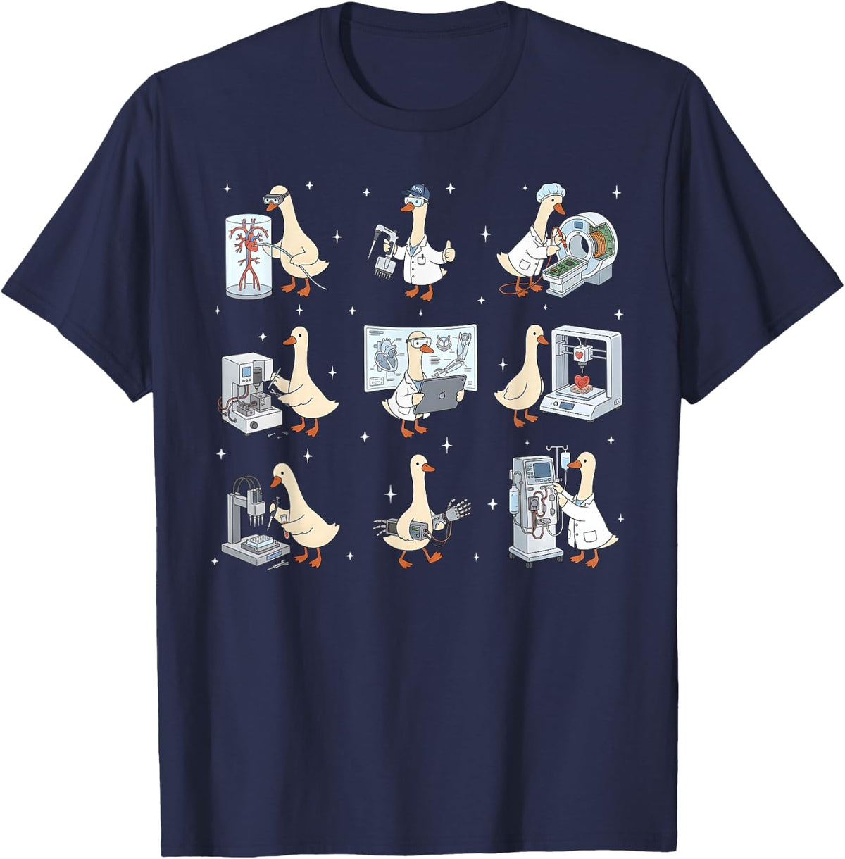 Biomedical Engineering Silly Goose STEM Medical Engineer T-Shirt - Navy Blue