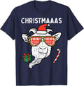 Christmas Goat Santa Xmas Farm Animal Farmer Men Women Kids T-Shirt - Navy Blue