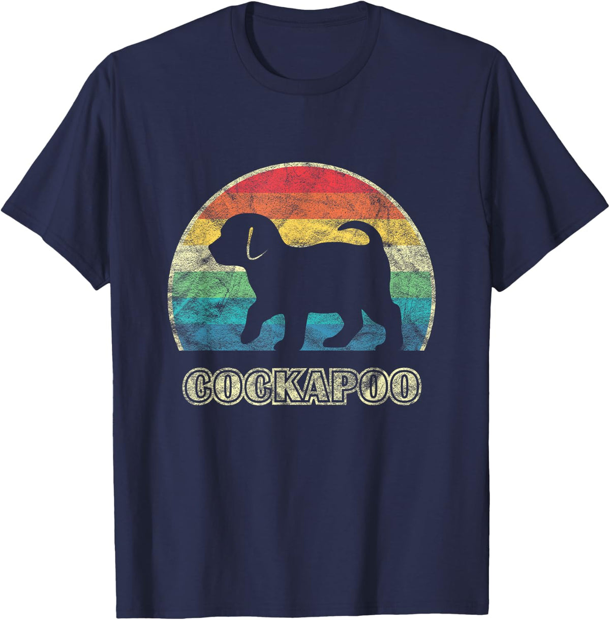 Cockapoo Vintage Style Dog T-Shirt - Navy Blue