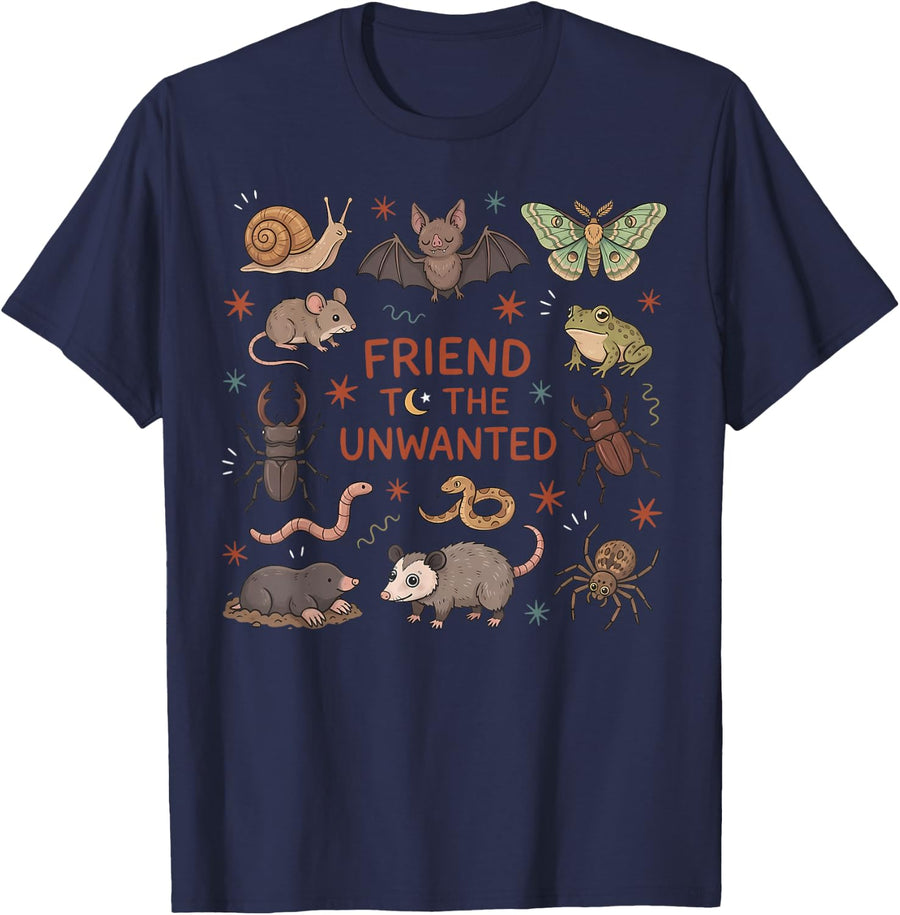 Friend to Unwanted Wildlife Animal Nature Biology Teacher T-Shirt - Navy Blue