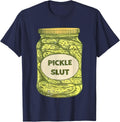 pickle slut funny canned pickles T-Shirt - Navy Blue
