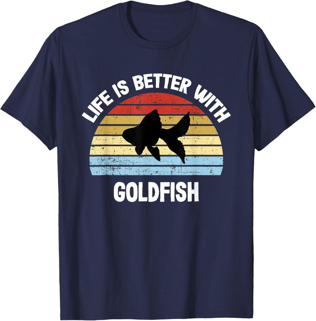 Goldfish T-Shirt | Life is Better with Goldfish T-Shirt - Navy Blue