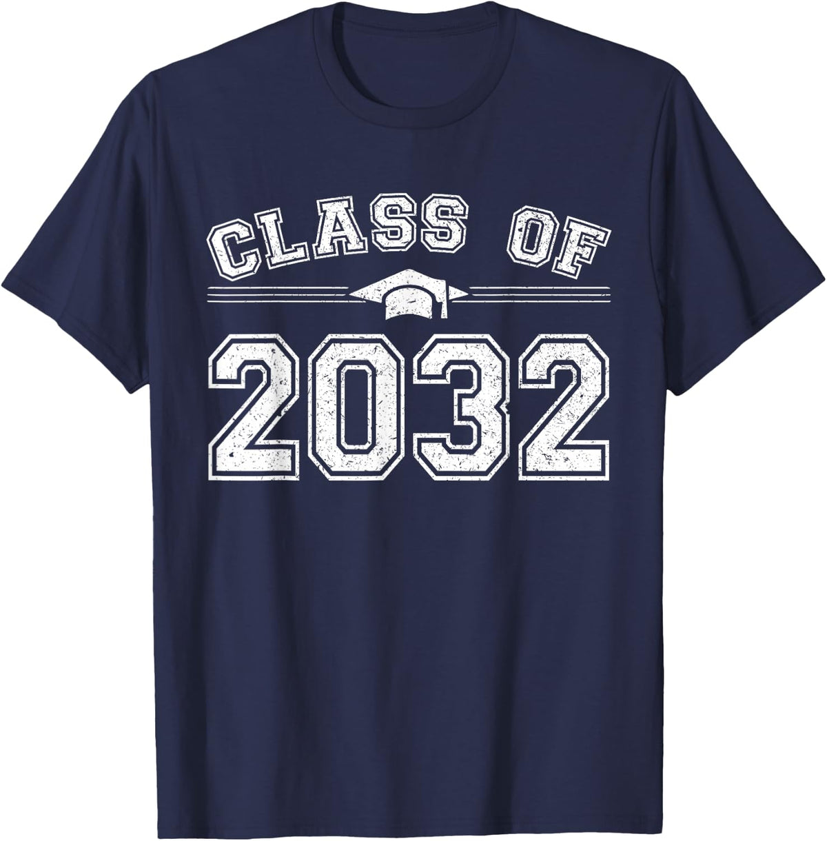 Class of 2032 Grow With Me First Day of School Graduate 2032 T-Shirt - Navy Blue
