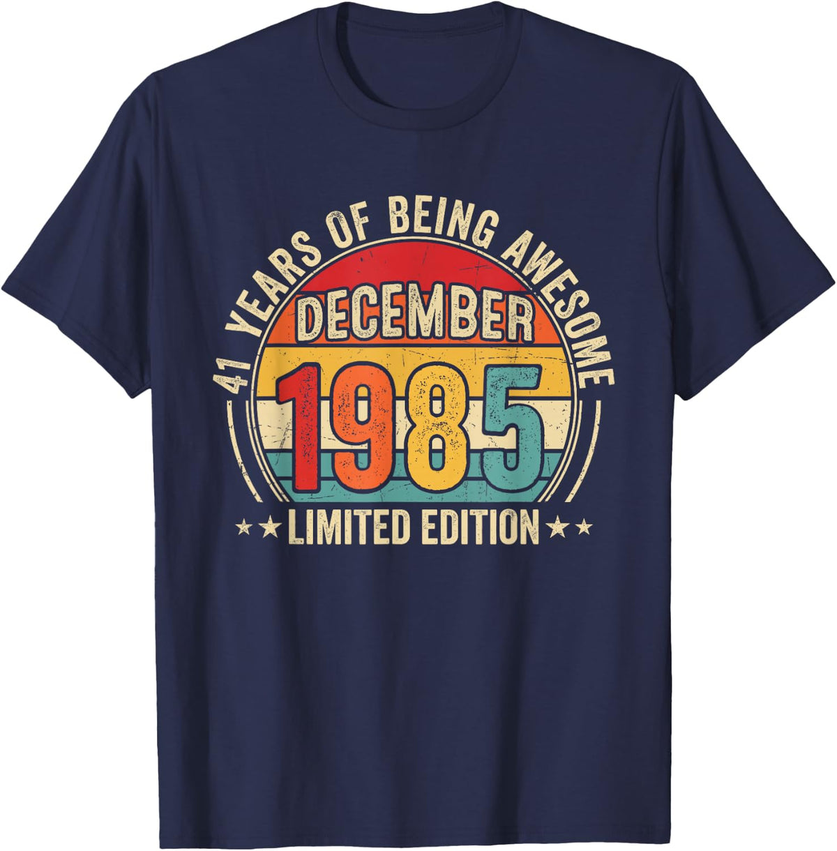 Awesome Since December 1985 Vintage Retro 41st Birthday Men T-Shirt - Navy Blue